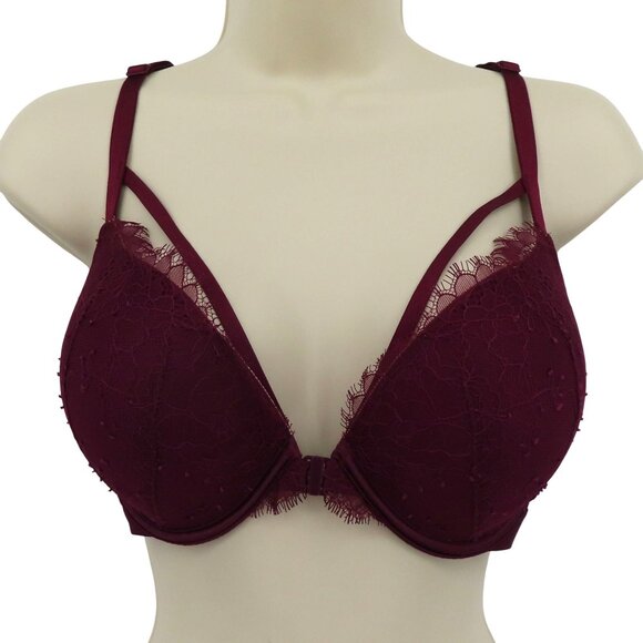 Victorias Secret 32DDD Very Sexy Push Up Bra Front Closure Purple Lace Underwire - Picture 1 of 16
